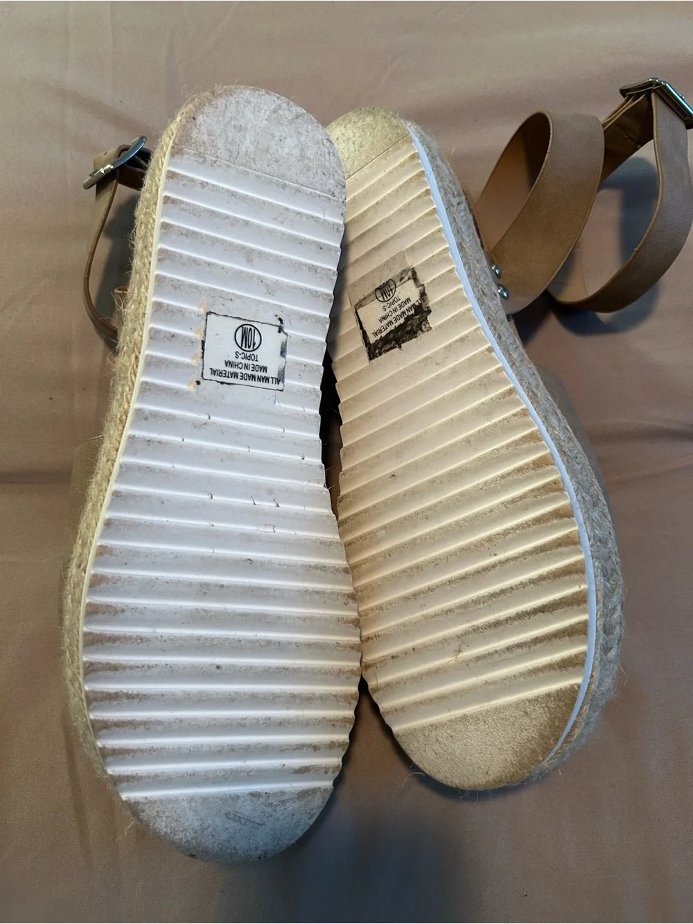 Soda Taupe Braided Espadrille Platform Sandals